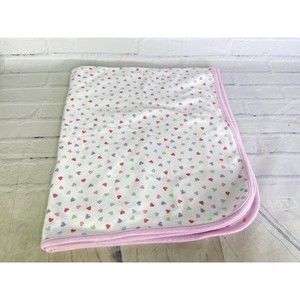 Carters Baby Blanket Multicolor Hearts Knit Receiving Swaddle Blankie Lovey